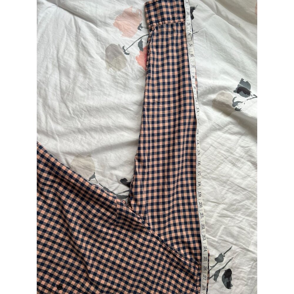 Sold| Pendleton Womens XL Navy & orange Checkered Button-Up Shirt - Picture 7 of 9
